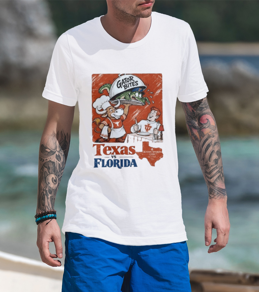 Texas Vs Florida Gator Bites Austin Sports Club T-Shirt
