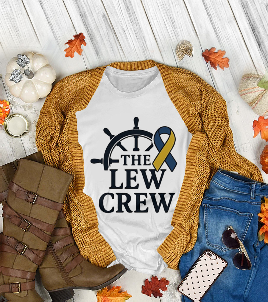 The Lew Crew Awareness Ribbon Support Nautical Wheel Steering T-Shirt