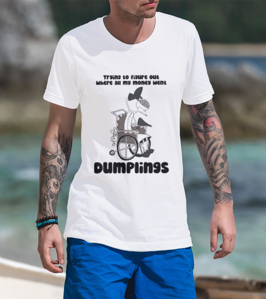 Trying To Figure Out Where All My Money Went Dumplings Vintage Cartoon T-Shirt