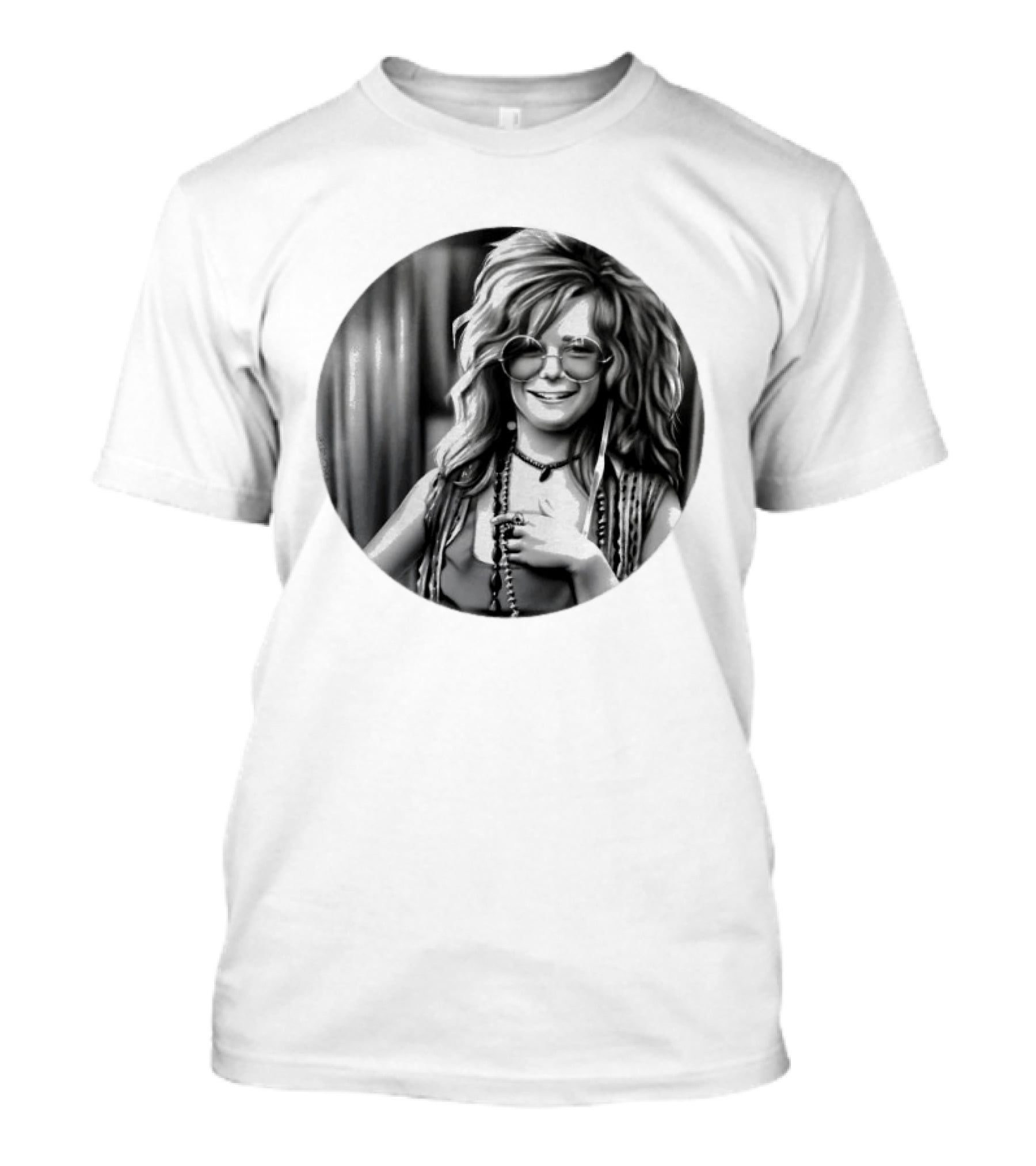 Janis Joplin Music Legend Iconic Black And White T-Shirt