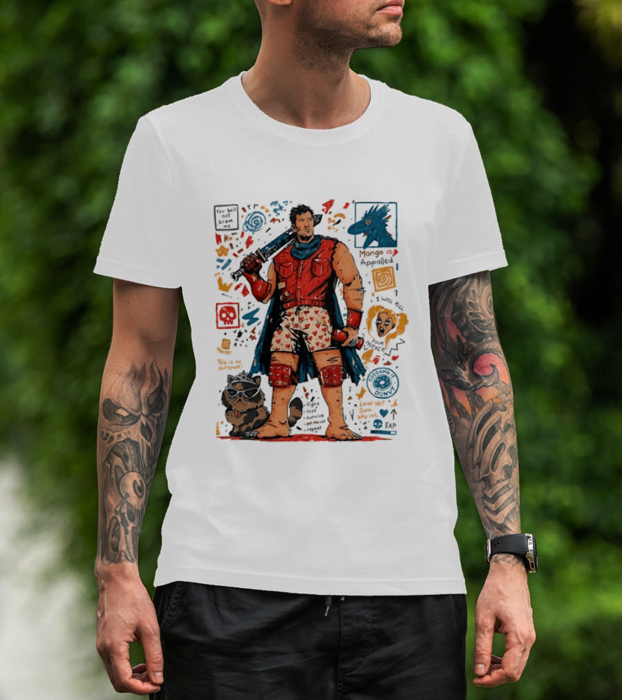 Mongo Is Appalled Goddamn It Donut Fantasy Adventure Comic Style Hero Boxer Villain Playful Quotes T-Shirt