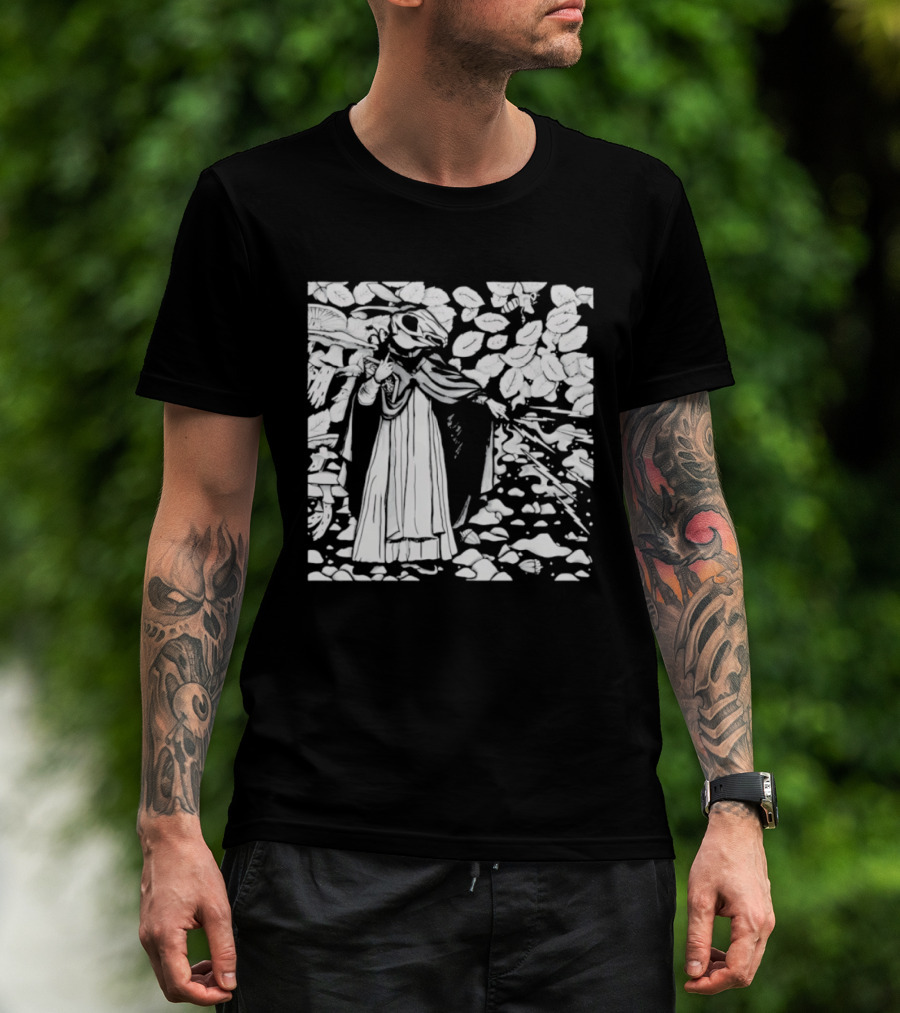 Dark Forest Mage Rabbit Skull With Lightning T-Shirt