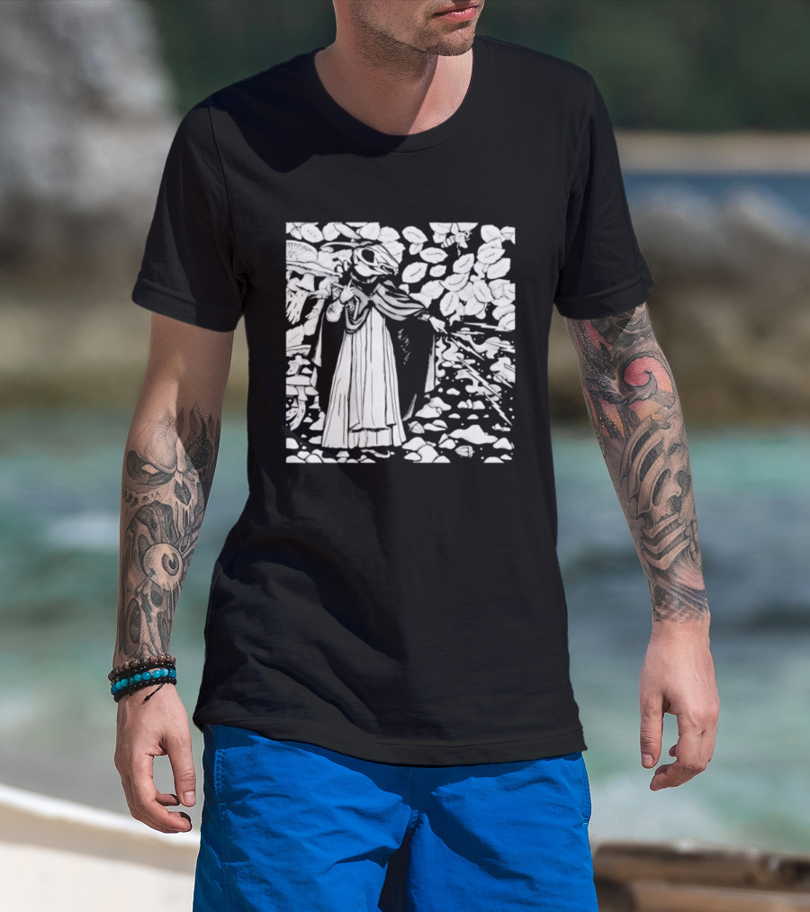 Dark Forest Mage Rabbit Skull With Lightning T-Shirt