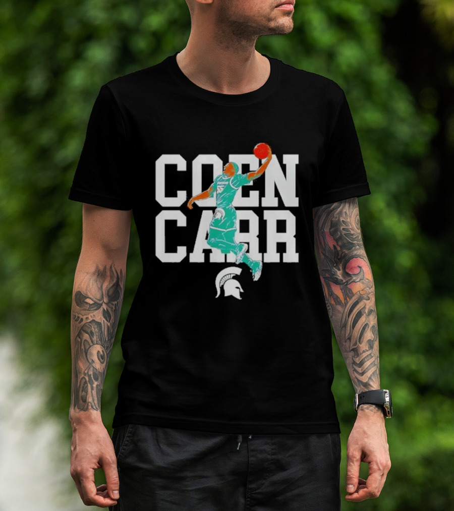 Coen Carr Michigan State Basketball Dunking Spartan T-Shirt