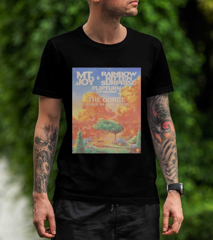 MT Joy Rainbow Kitten Surprise Flipturn Leif Vollebekk The Gorge George WA Aug 28 2027 T-Shirt