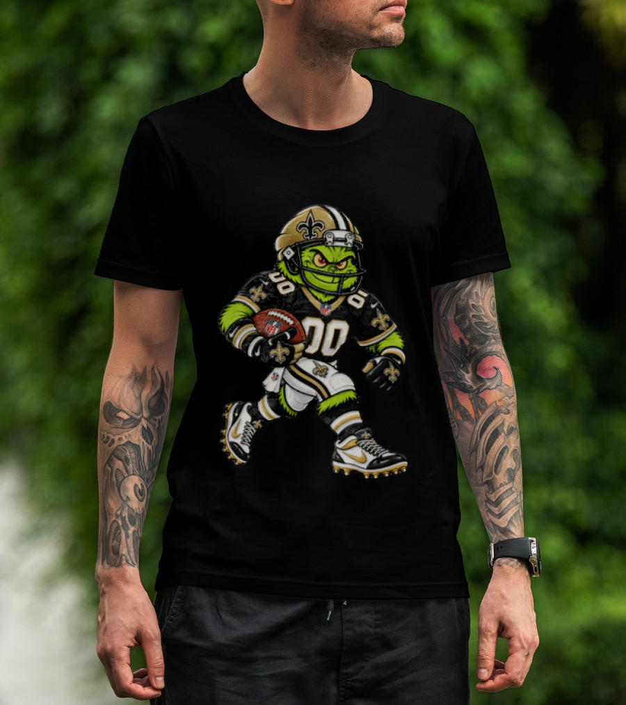 New Orleans Saints NFL Grinch Football Player T-Shirt