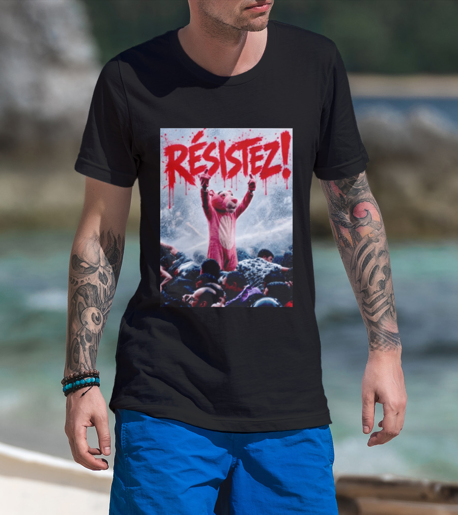 Résistez Paris Protest Panther Pink Costume T-Shirt