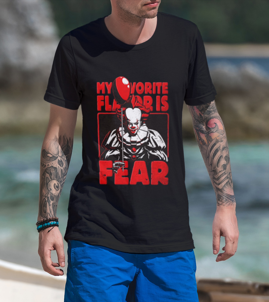Pennywise IT Horror My Favorite Flavor Is Fear The Clown T-Shirt