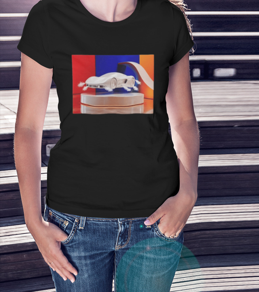 Tesla Roadster Flying Car Concept Futuristic Design With Dynamic T-Shirt