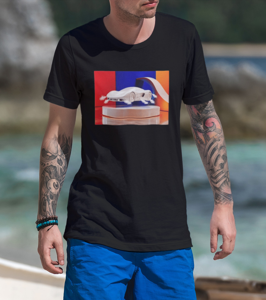 Tesla Roadster Flying Car Concept Futuristic Design With Dynamic T-Shirt