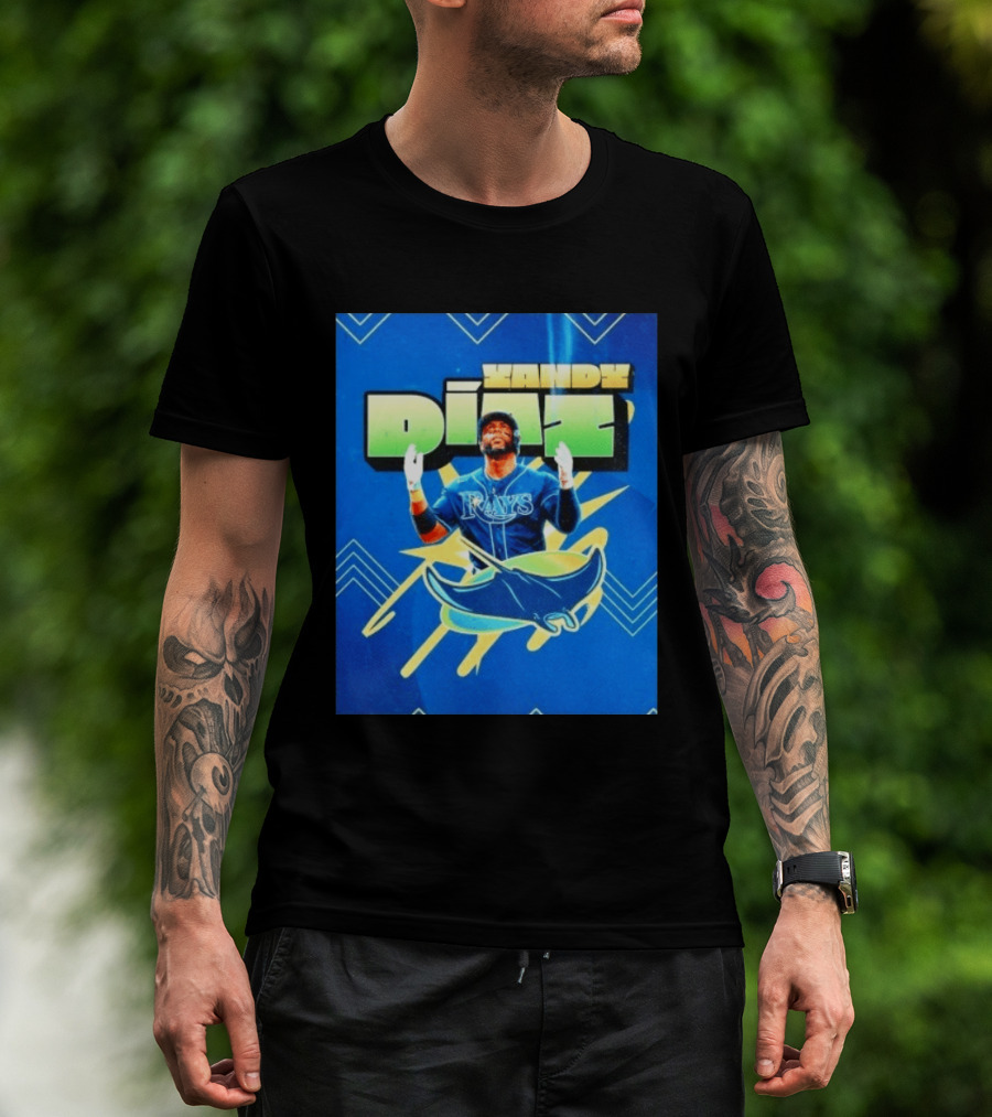 Yandy Diaz Tampa Bay Rays MLB Baseball Player Graphic With Manta Ray T-Shirt