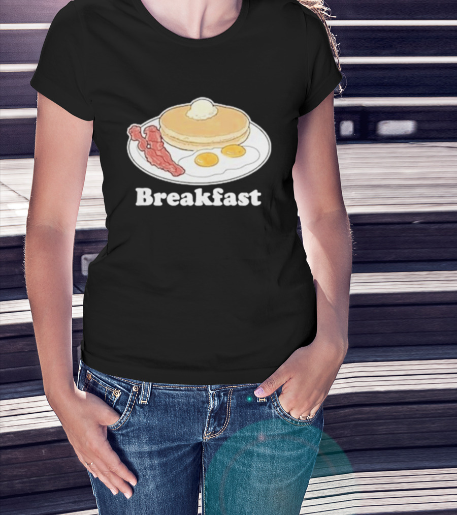 Breakfast Pancakes Eggs And Bacon Plate T-Shirt
