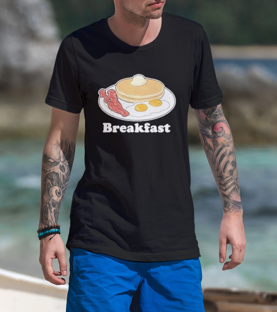 Breakfast Pancakes Eggs And Bacon Plate T-Shirt