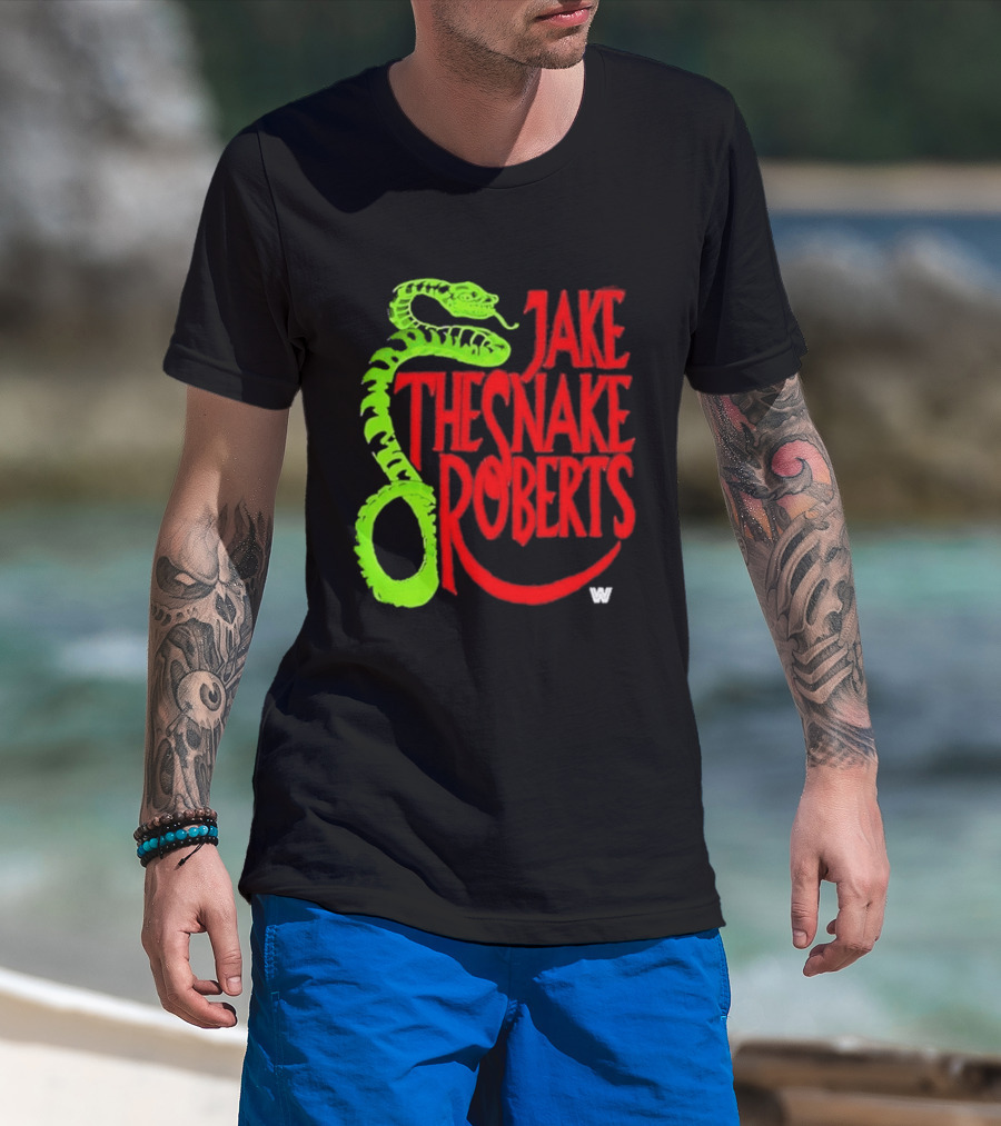 Jake The Snake Roberts WWE Retro 80s Neon T-Shirt