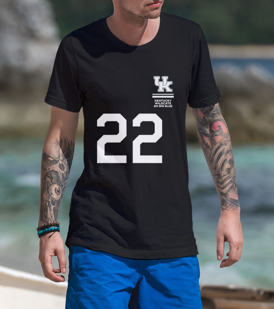 Kentucky Wildcats Milan Momcilovic Number 22 Go Big Blue T-Shirt