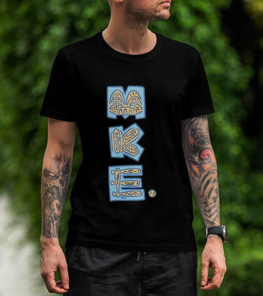 Milwaukee MKE Hot Dog Baseball Wisconsin Stadium T-Shirt