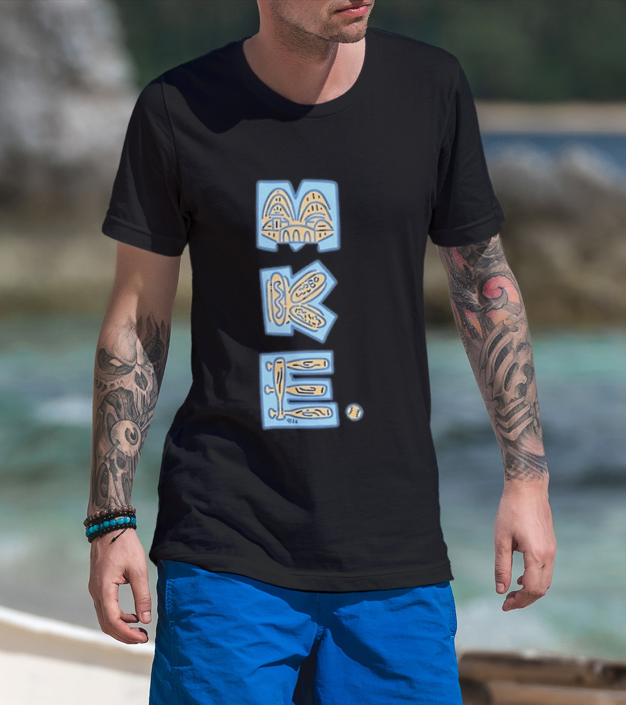 Milwaukee MKE Hot Dog Baseball Wisconsin Stadium T-Shirt