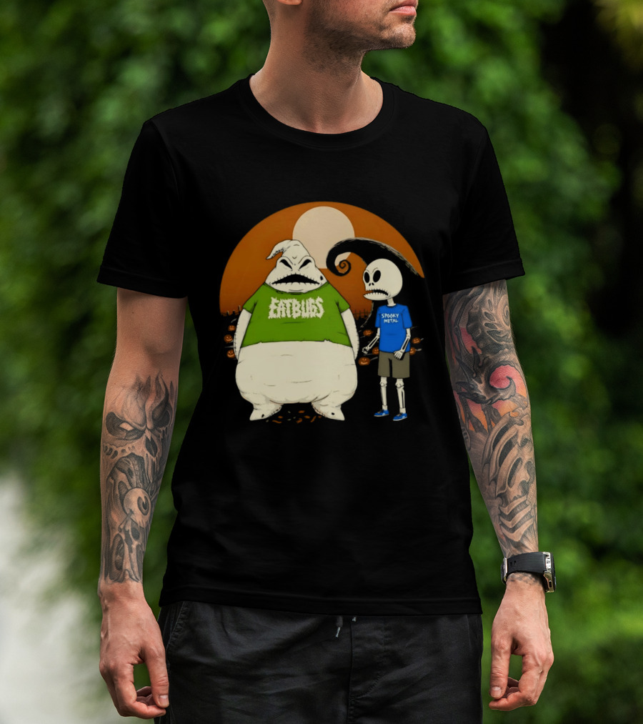 Oogie Boogie Eat Bugs Spooky Metal Skeleton T-Shirt