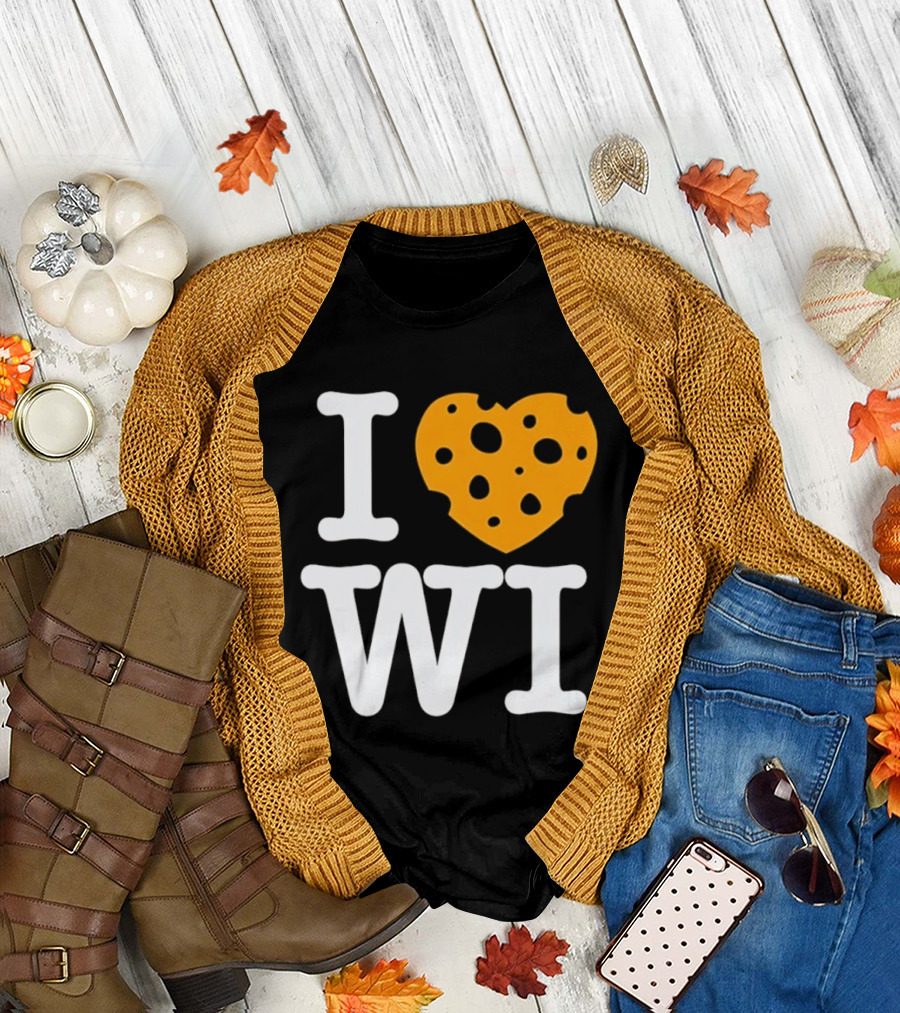 I Love WI Cheesehead Wisconsin Dairy State T-Shirt