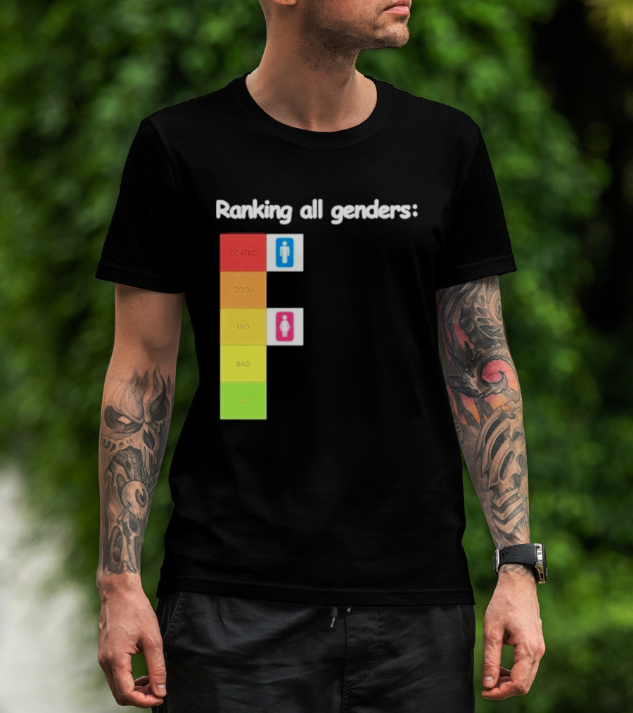 Ranking All Genders Tier List Meme Coated Good Mid Ok D T-Shirt