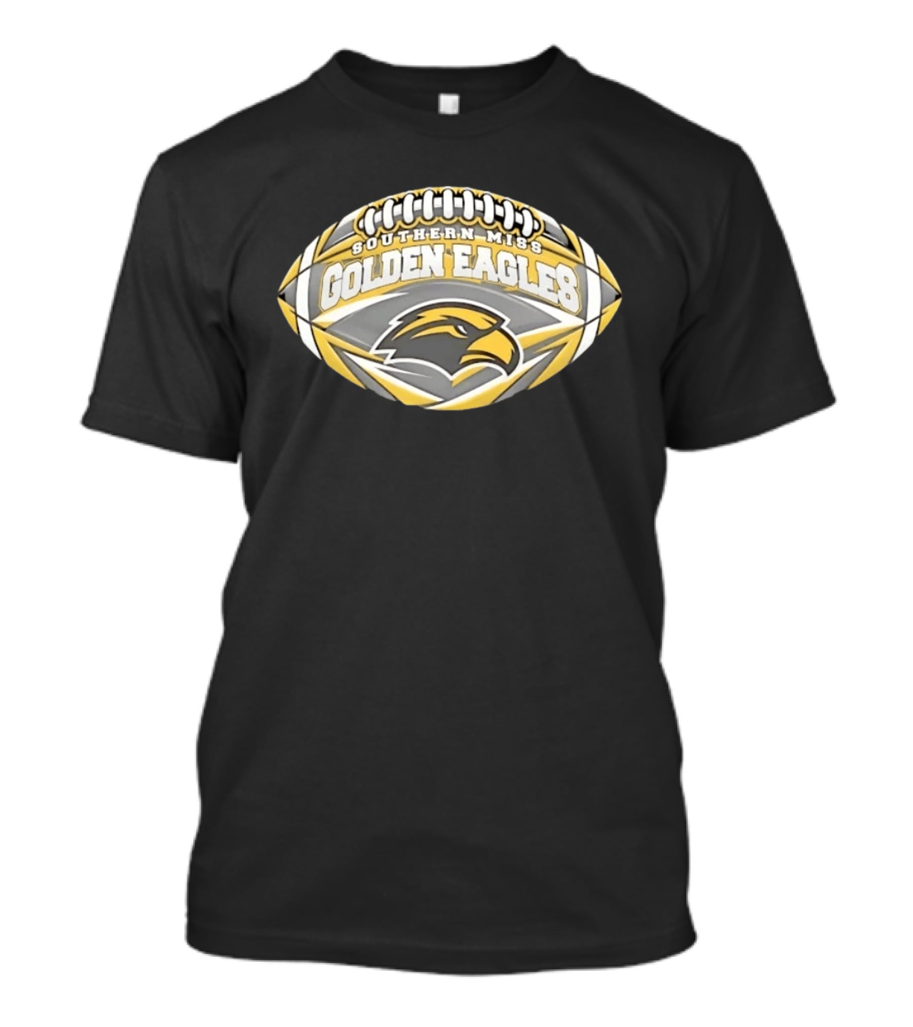 Southern Miss Golden Eagles Football NCAA Oval Shape Eagle Head T-Shirt