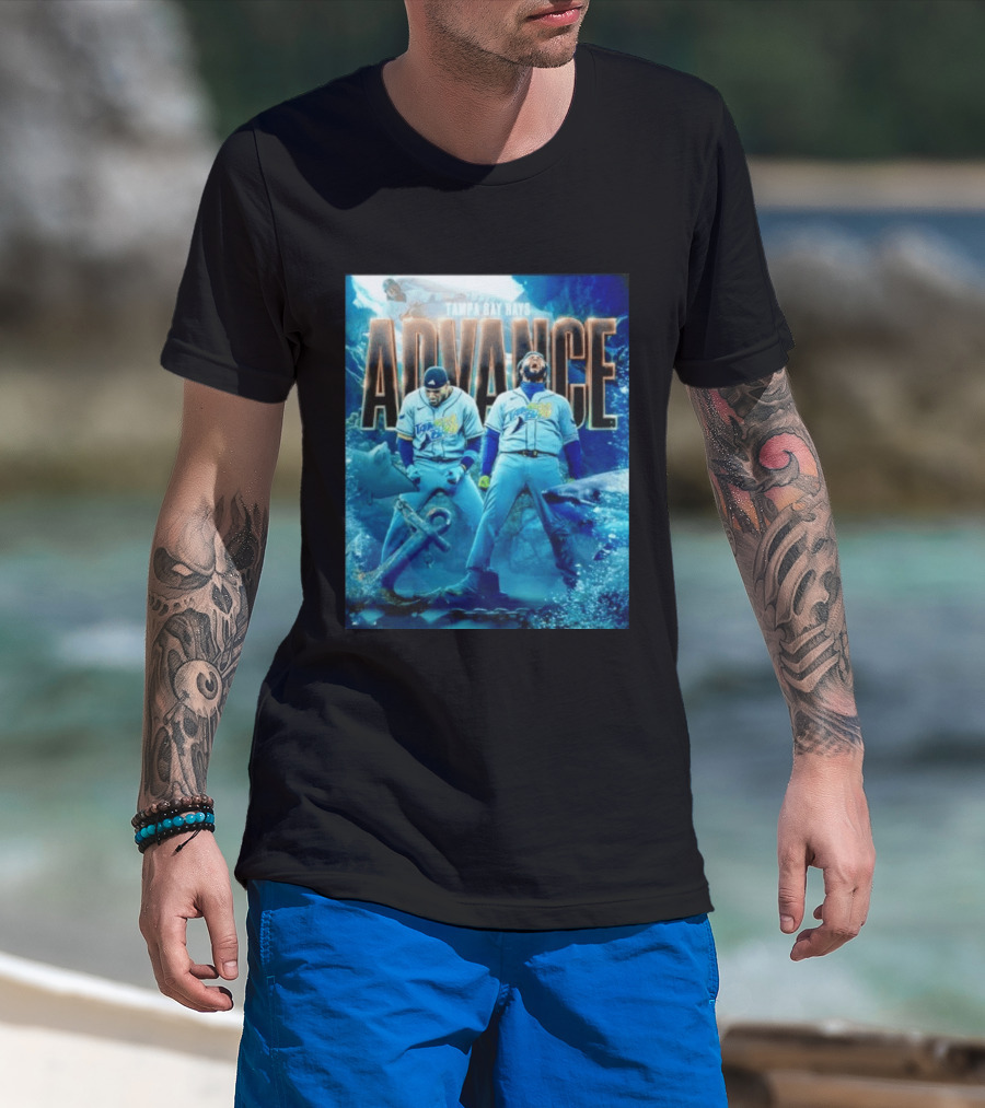 Tampa Bay Rays Advance Team MLB Baseball Victory Celebration Ocean T-Shirt