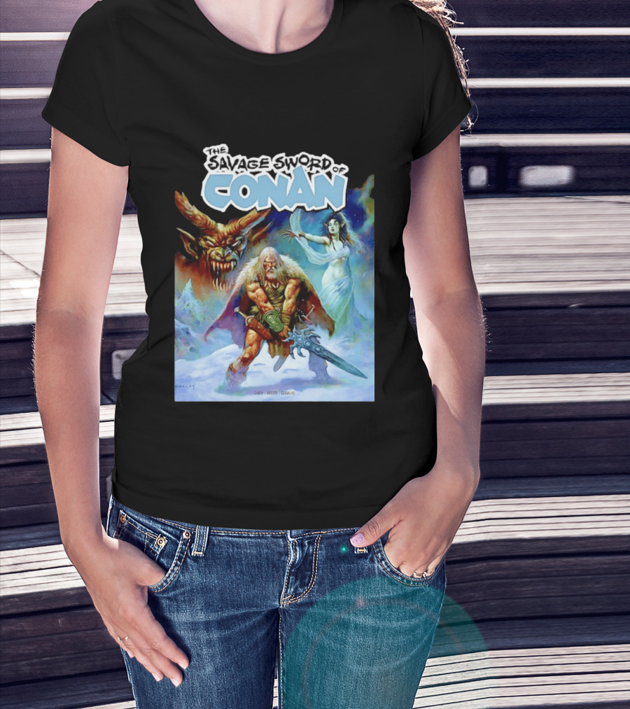 Savage Sword Of Conan Featuring Sharp Arcudi Carvalho Fantasy T-Shirt