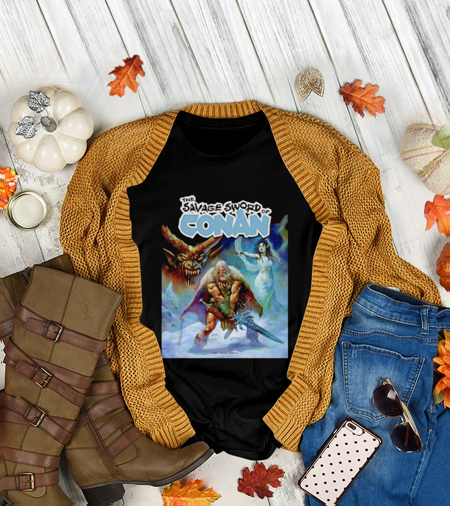 Savage Sword Of Conan Featuring Sharp Arcudi Carvalho Fantasy T-Shirt