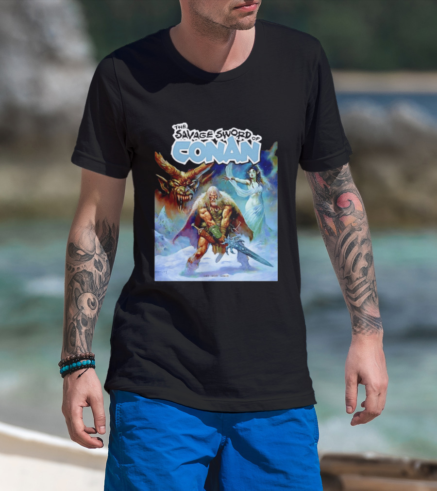 Savage Sword Of Conan Featuring Sharp Arcudi Carvalho Fantasy T-Shirt