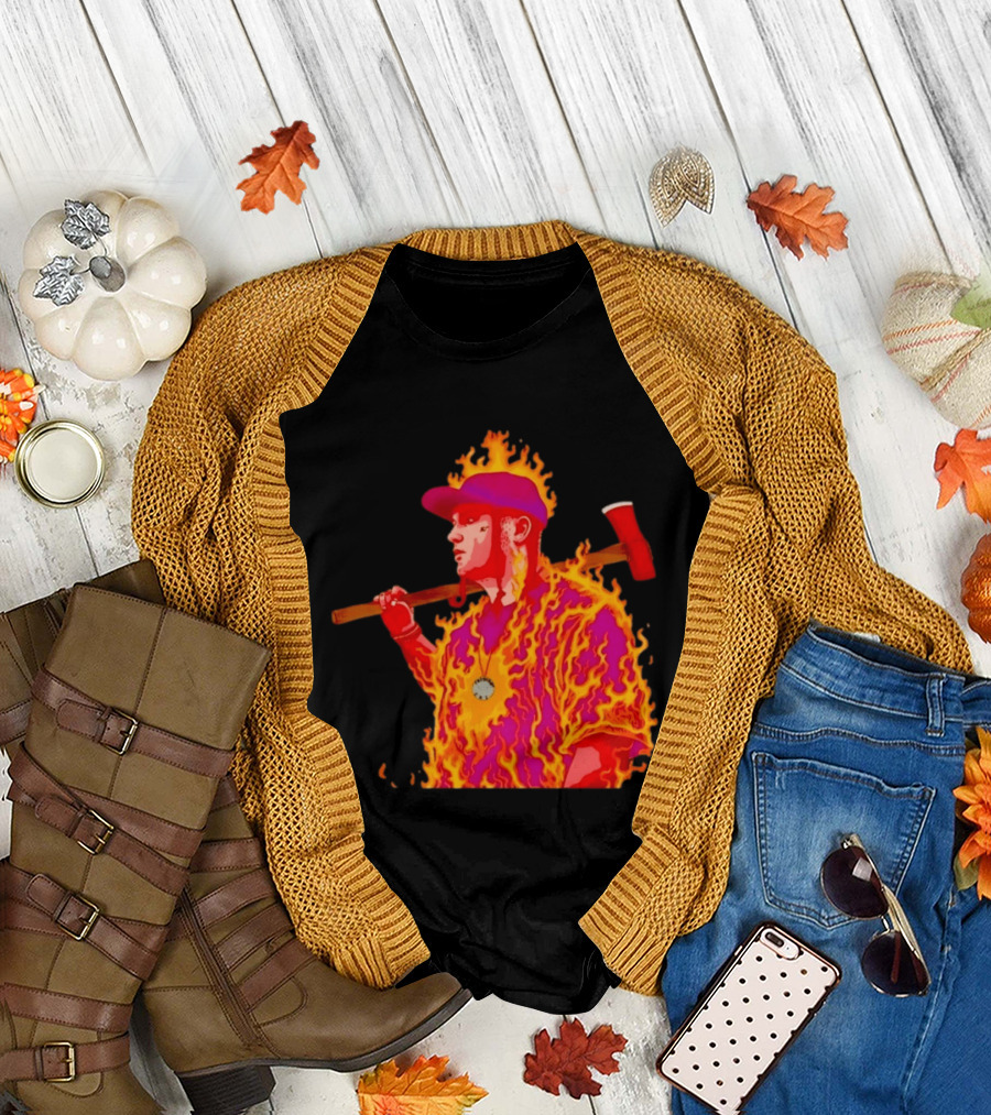 Trippie Redd Flaming Axe Fiery Rap T-Shirt