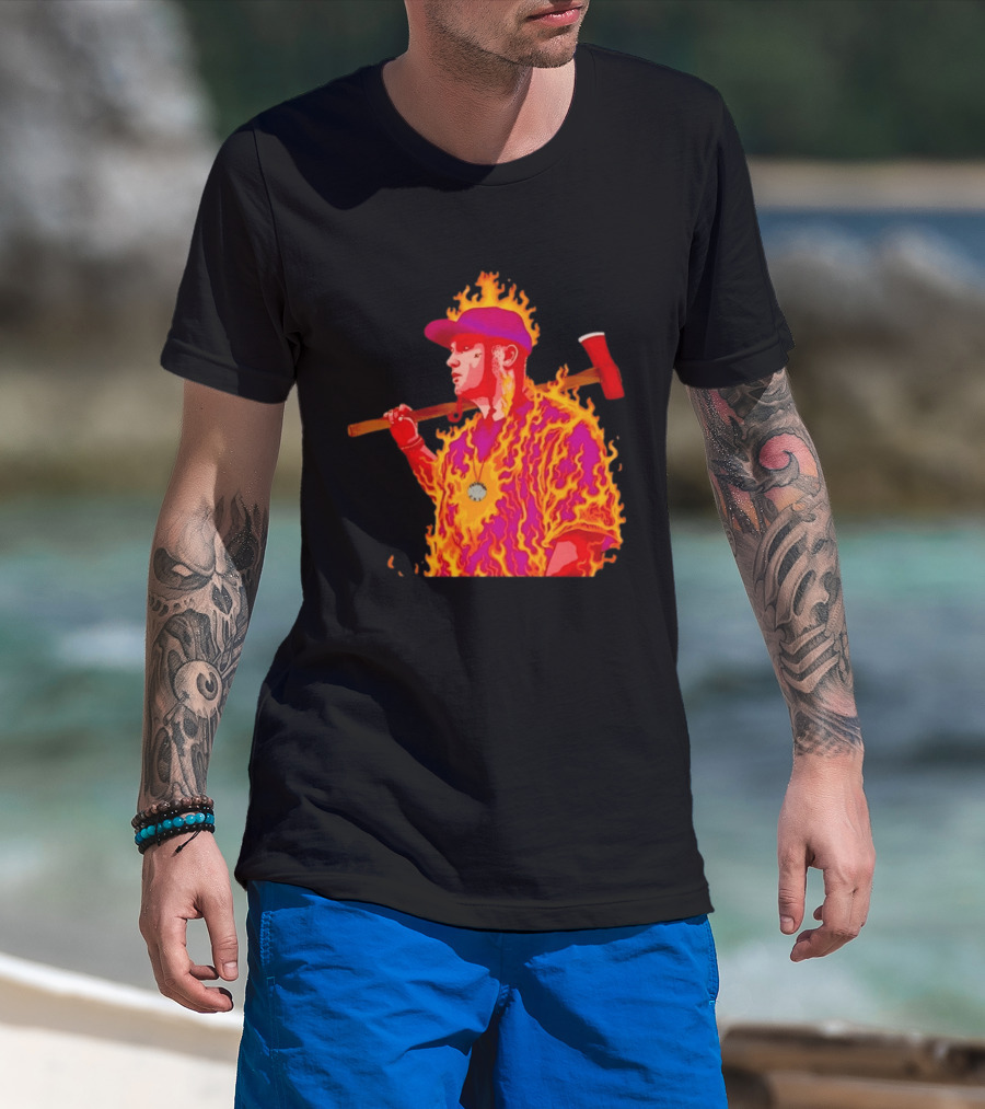 Trippie Redd Flaming Axe Fiery Rap T-Shirt