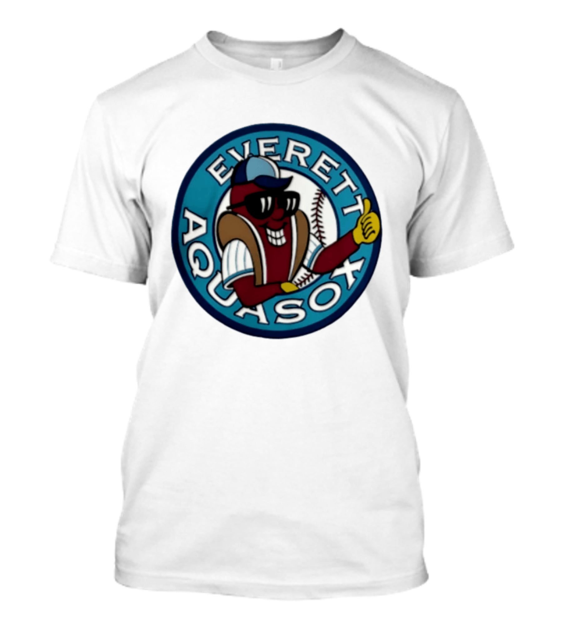 Everett AquaSox Hot Dog Sunglasses Baseball Fan T-Shirt