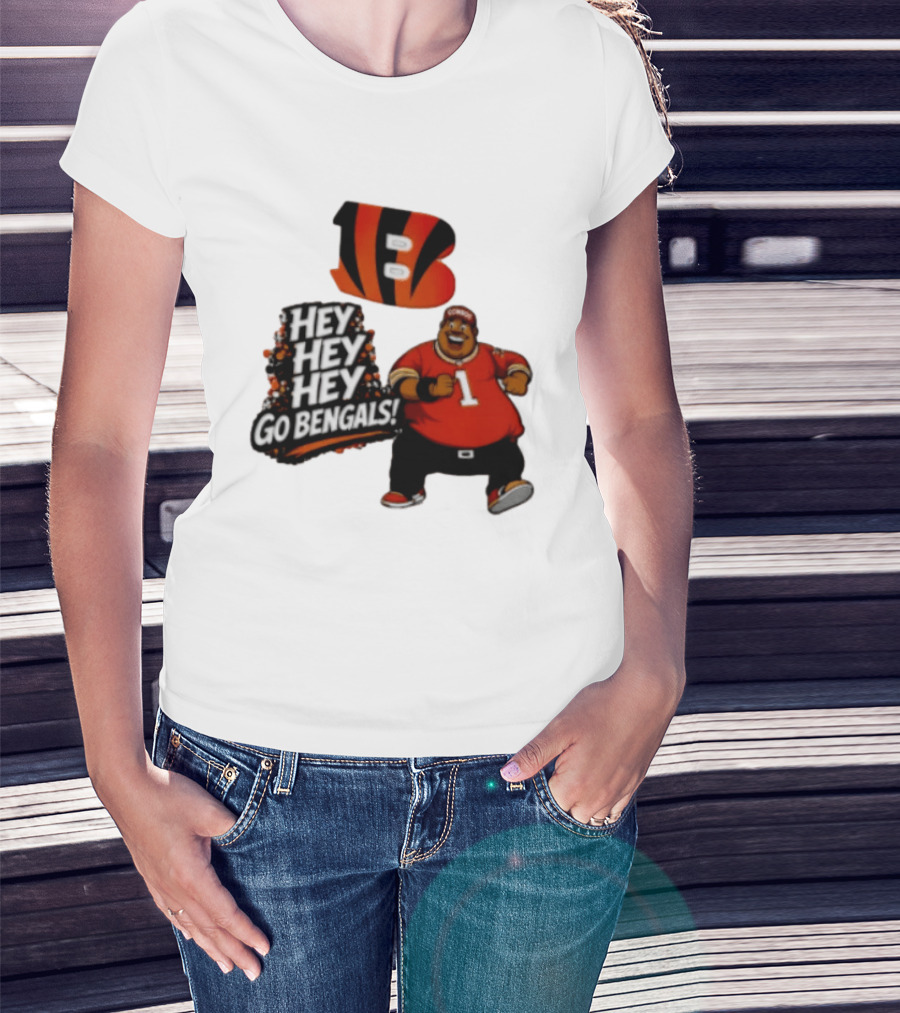 Ja Marr Chase Fat Albert Cincinnati Bengals Hey Hey Hey Go Bengals T-Shirt