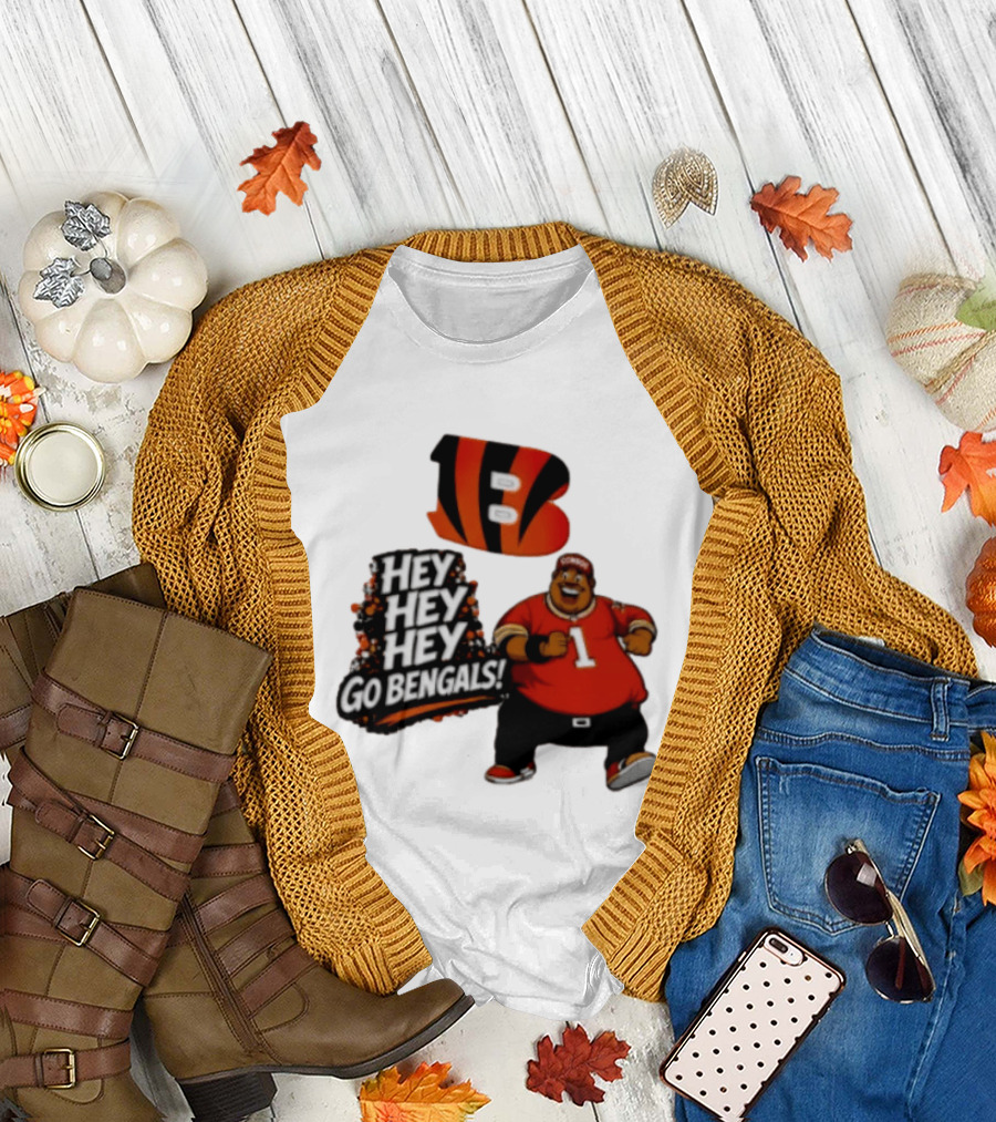 Ja Marr Chase Fat Albert Cincinnati Bengals Hey Hey Hey Go Bengals T-Shirt