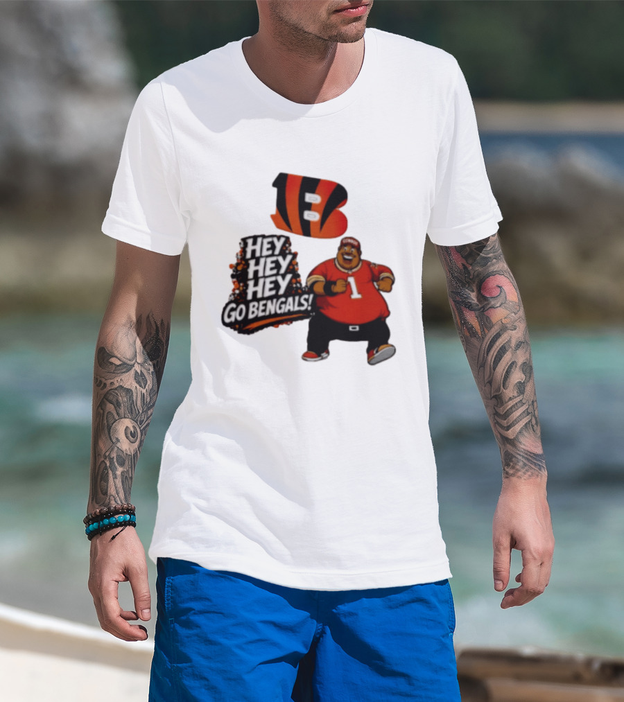 Ja Marr Chase Fat Albert Cincinnati Bengals Hey Hey Hey Go Bengals T-Shirt