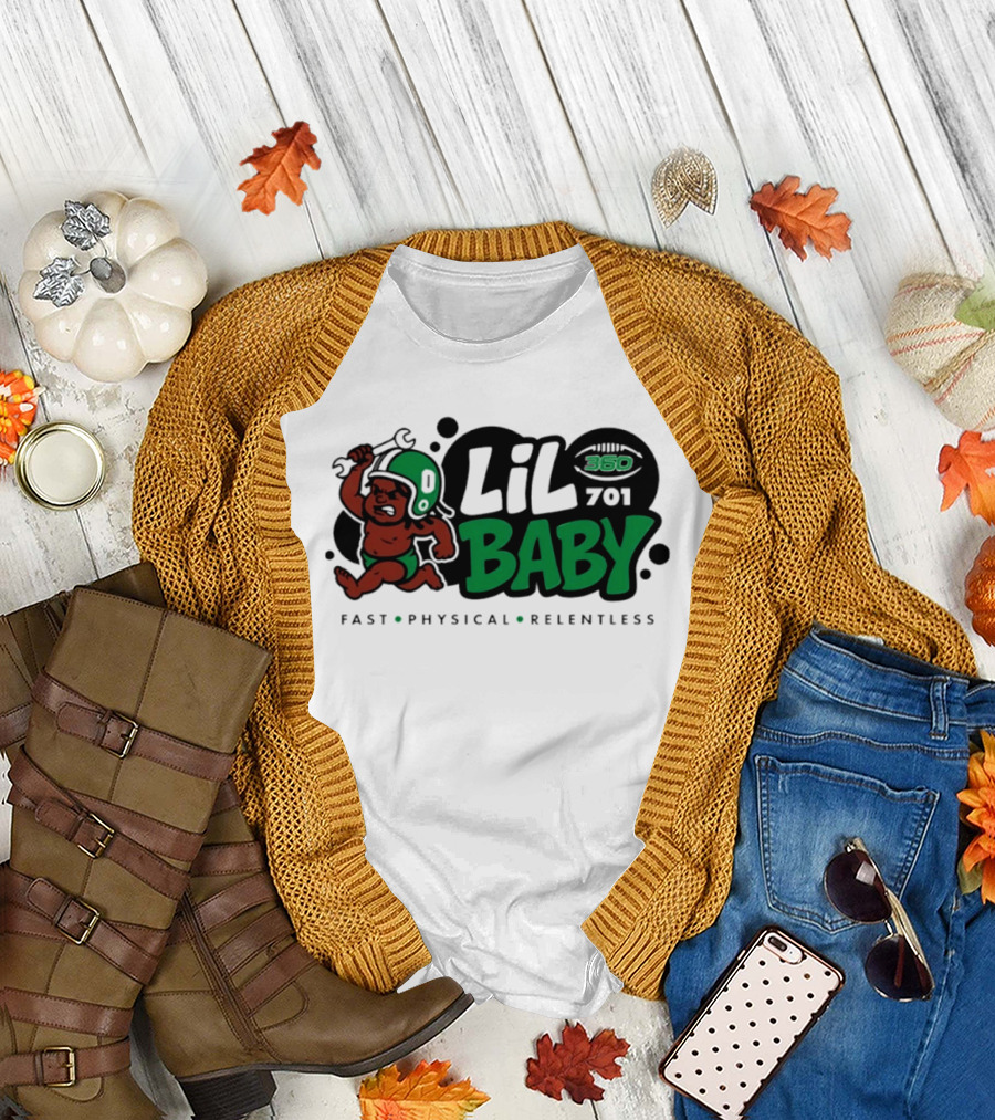 Lil Baby 360 701 Fast Physical Relentless Football Cartoon T-Shirt