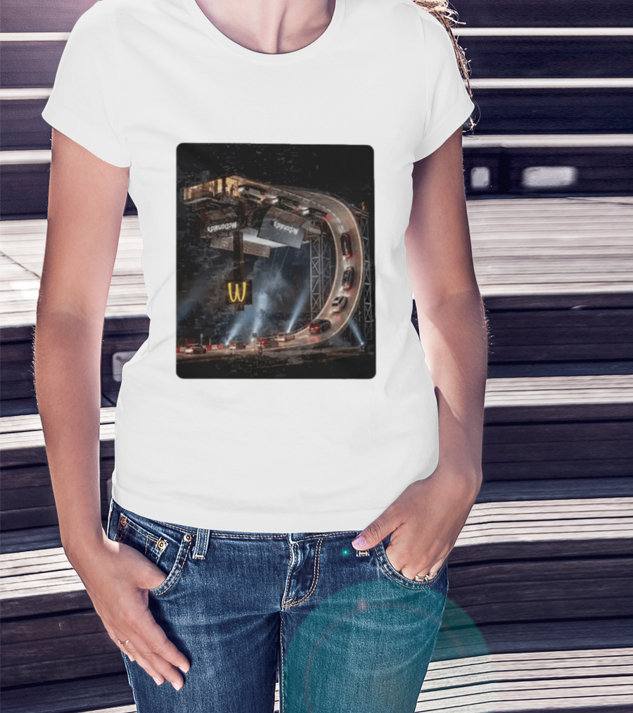 McDonald's Surreal Upside Down Drive Thru Concept Night Scene T-Shirt