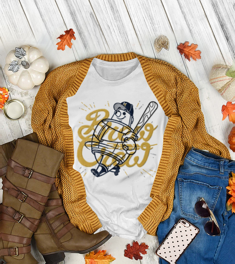 Milwaukee Brewers Brew Crew MLB Mascot Swinging Bat T-Shirt