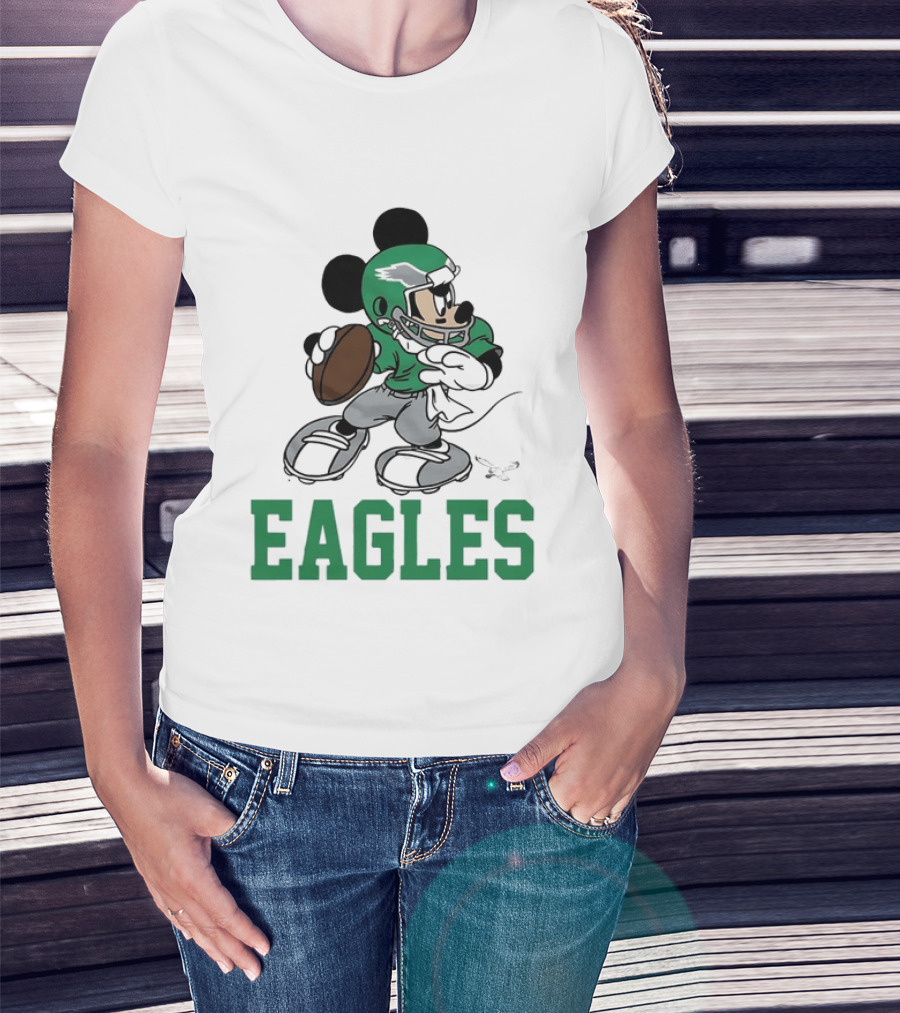 Philadelphia Eagles Mickey Mouse Football Player Eagles T-Shirt