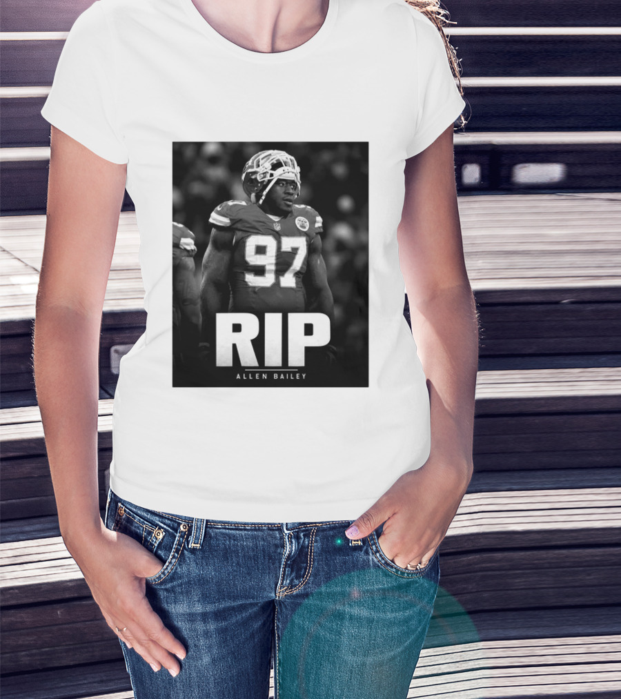 RIP Allen Bailey 1989 2026 Football Player Number 97 T-Shirt