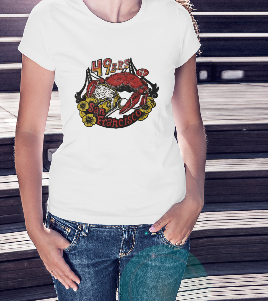San Francisco 49ers Crab Sourdough Bread Golden Gate T-Shirt