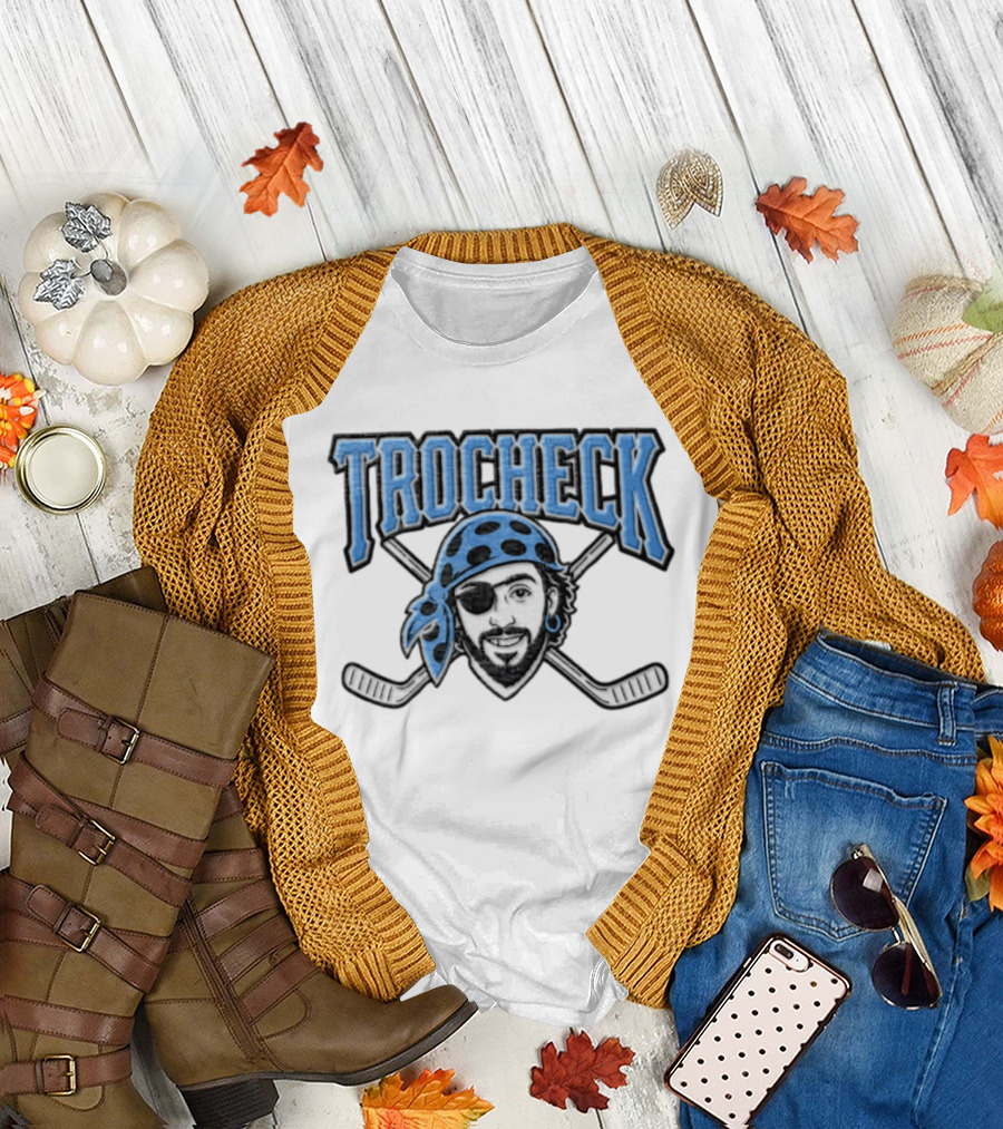 Trocheck Beard Pirate Crossed Hockey Sticks T-Shirt