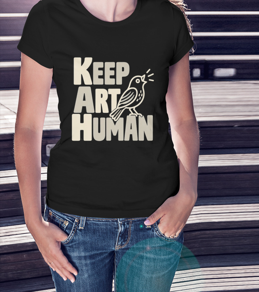 Keep Art Human Bird T-Shirt