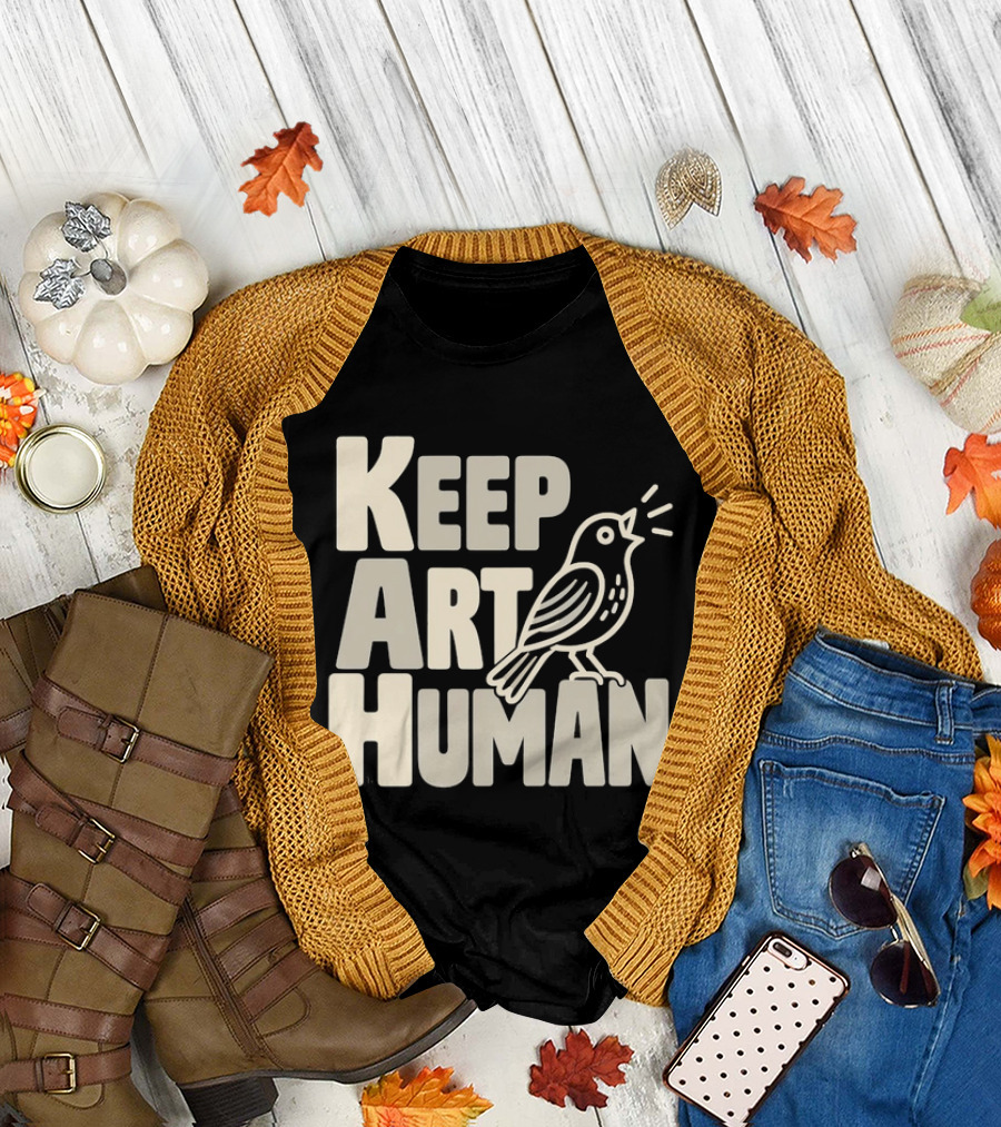 Keep Art Human Bird T-Shirt