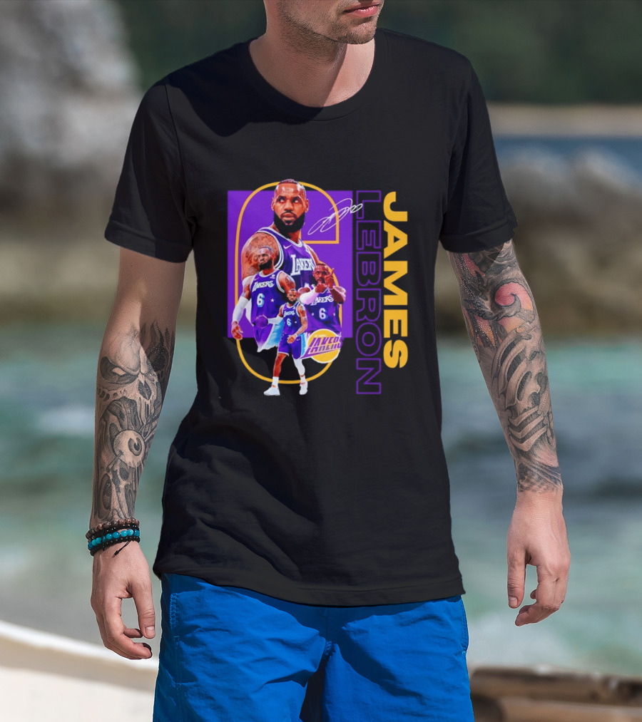 LeBron James Los Angeles Lakers 6 NBA Basketball T-Shirt