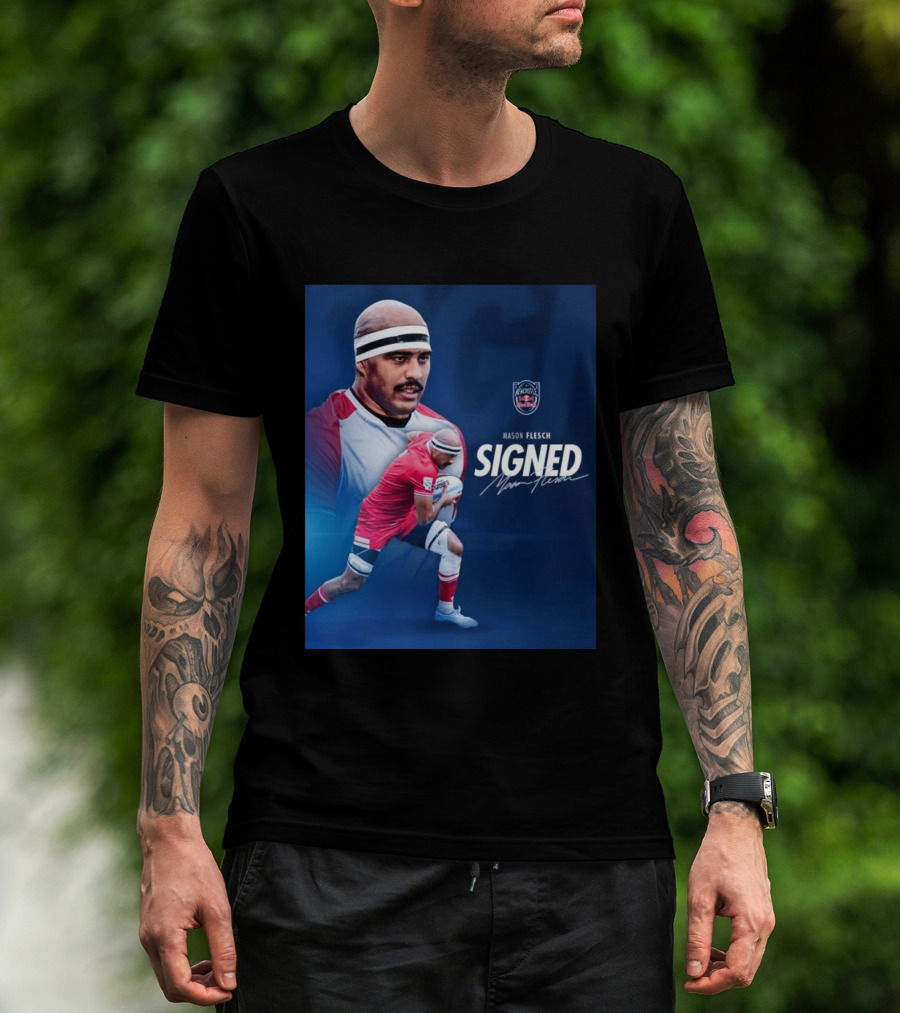 Mason Flesch Signed With Newcastle Red Bulls T-Shirt