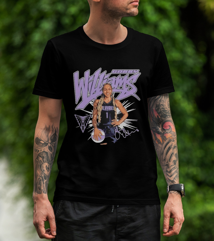 Gabby Williams Valkyries Basketball Art Signature T-Shirt