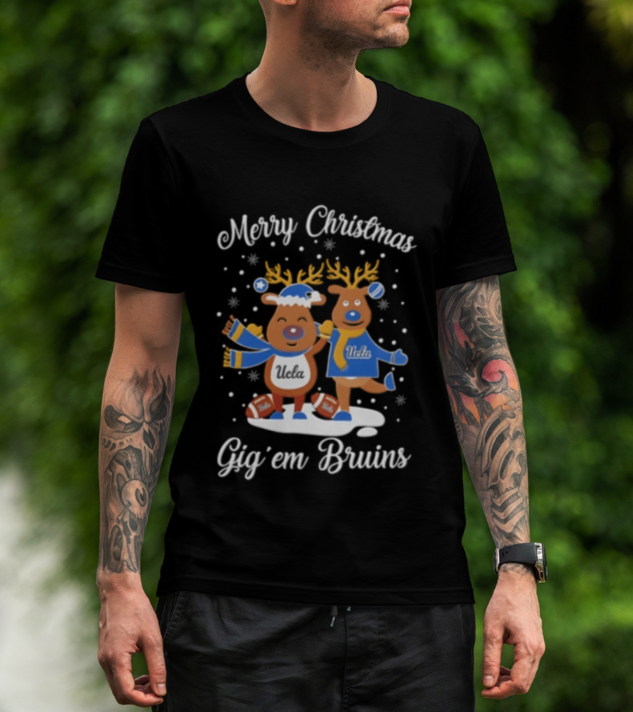 Merry Christmas UCLA Bruins Gig'em Reindeer Football Holiday 2026 T-Shirt