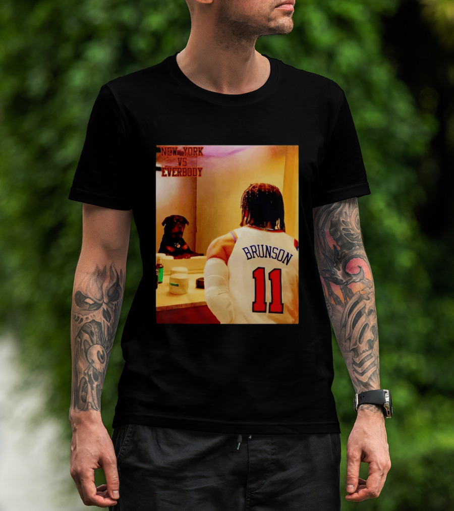 Jalen Brunson 11 New York Knicks Vs Everybody Basketball Mirror Moment T-Shirt