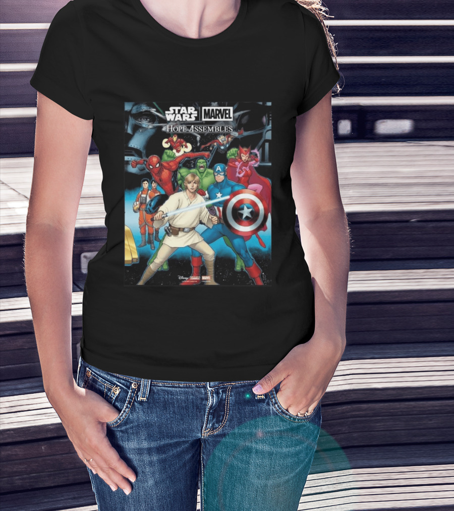 Star Wars Marvel Hope Assembles Crossover Featuring Iconic Heroes T-Shirt